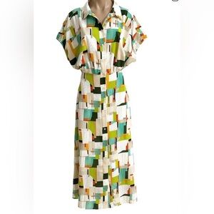 LDT Designer Darcy Patch Print. Buttoned Tie Front Maxi Dress in good condition